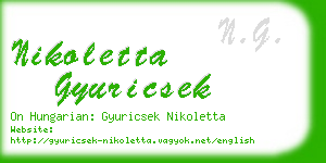 nikoletta gyuricsek business card